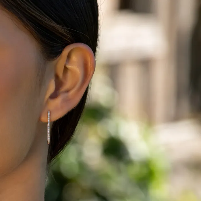 Earrings Rose Gold and Diamond Everyday Timeless 25mm Hoops RACHEL LYNN CHICAGO
