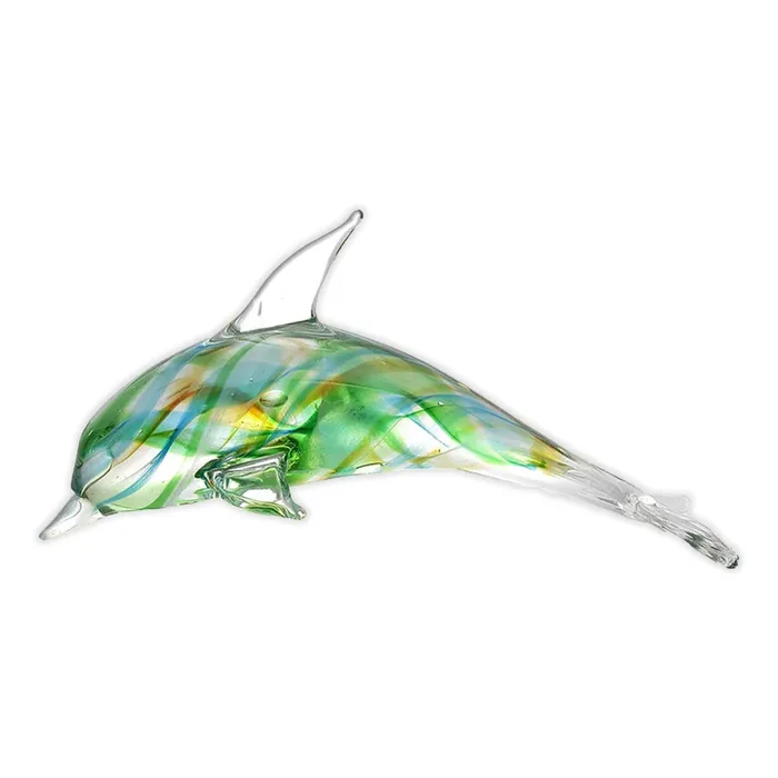Earrings SANPACIFICINTL San Pacific International Glass Dolphin Figurine in Green Blue and Yellow Earrings SANPACIFICINTL San Pacific International Glass Dolphin Figurine in Green Blue and Yellow