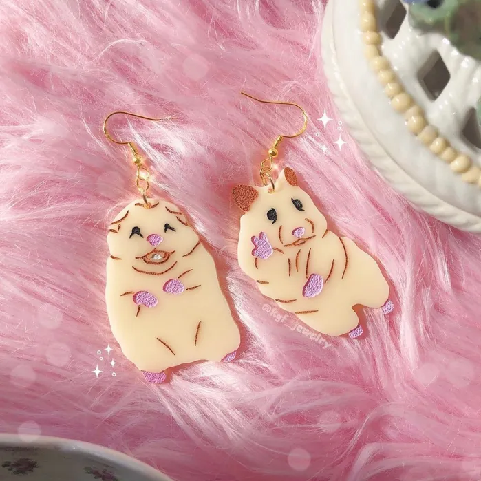 Earrings Spooked Hammies Acrylic Earrings KGF Jewelry