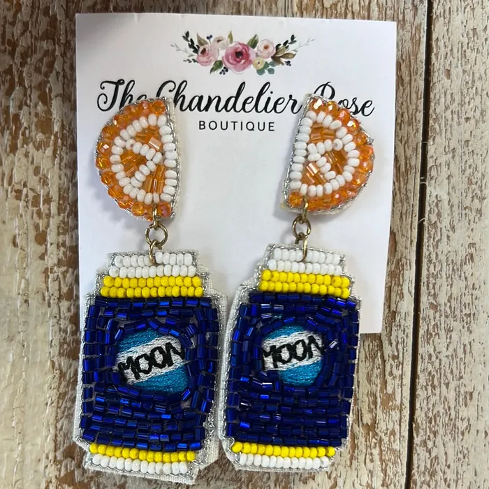 Earrings The Chandelier Rose Boutique ORANGES BEER BEADED STUD EARRINGS
