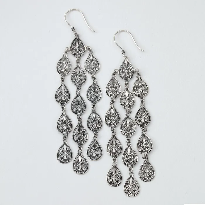 Earrings Tiger Mountain Bodhi Leaf Chandelier Earrings