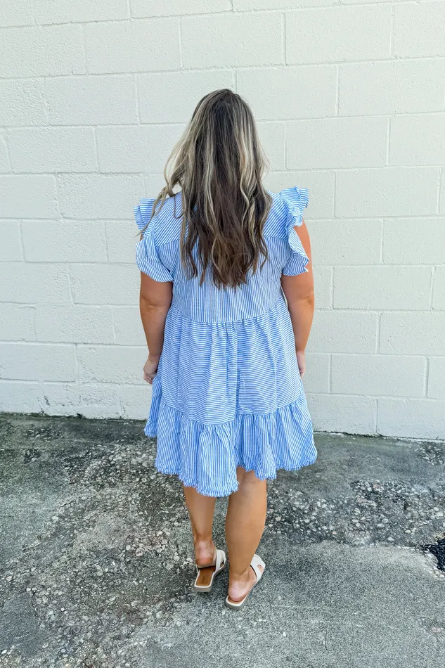 Earrings Umgee Happy To Be Here Striped Tiered Dress