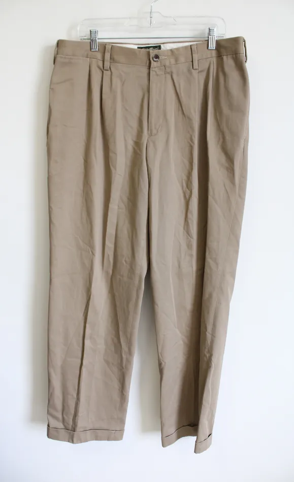 Eddie Bauer Earrings Eddie Bauer Classic Fit Brown Trouser Pants 36x34