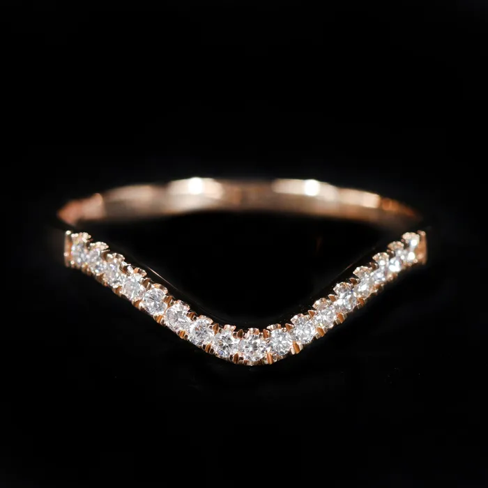 ES Nacht Rings 18k Rose Gold 022 CTW Diamond Curved Band