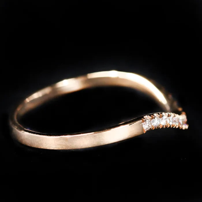 ES Nacht Rings 18k Rose Gold 022 CTW Diamond Curved Band