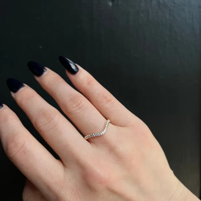 ES Nacht Rings 18k Rose Gold 022 CTW Diamond Curved Band