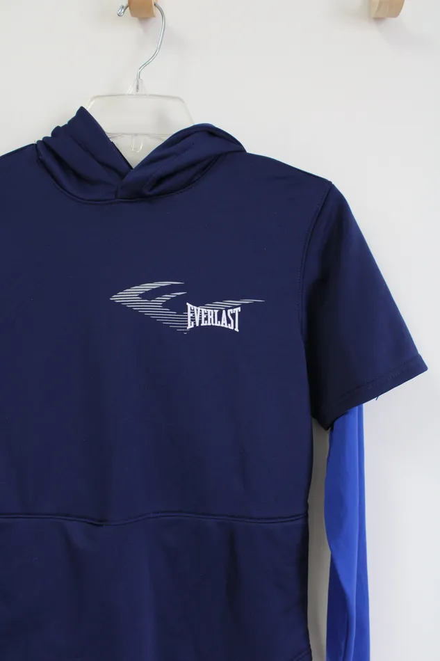 Everlast Blue Layered Hoodie Shirt Youth M 1012 Everlast Necklaces
