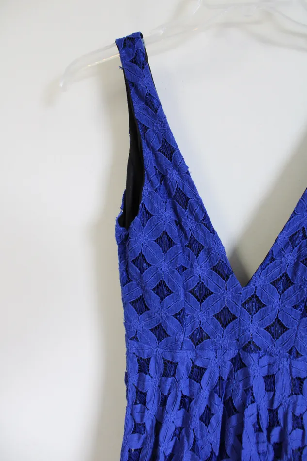 Finn Clover Finn Clover Drop V Neck Cobalt Blue Dress M Earrings