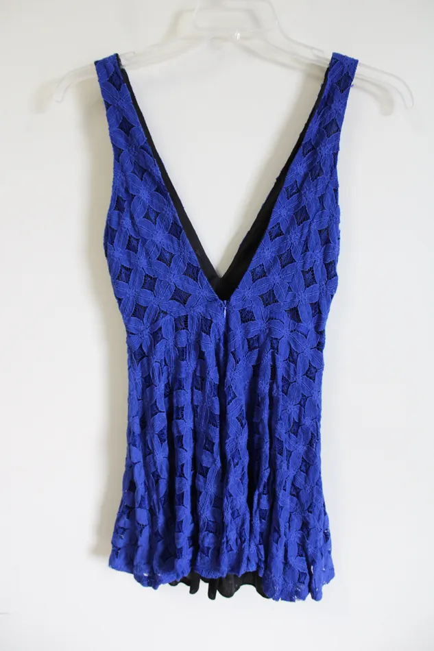Finn Clover Finn Clover Drop V Neck Cobalt Blue Dress M Earrings