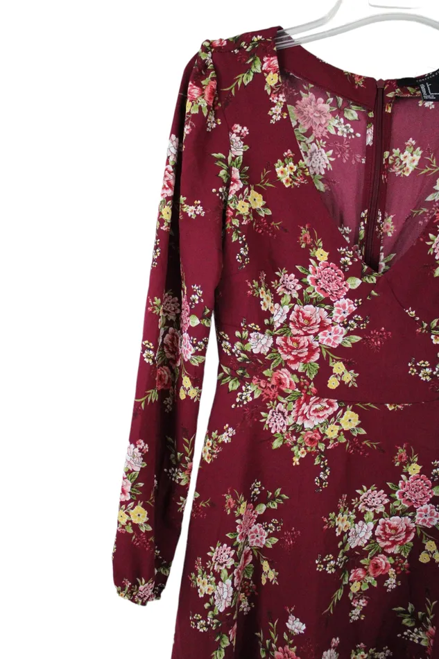 Forever 21 Red Floral Dress S Forever 21 Rings
