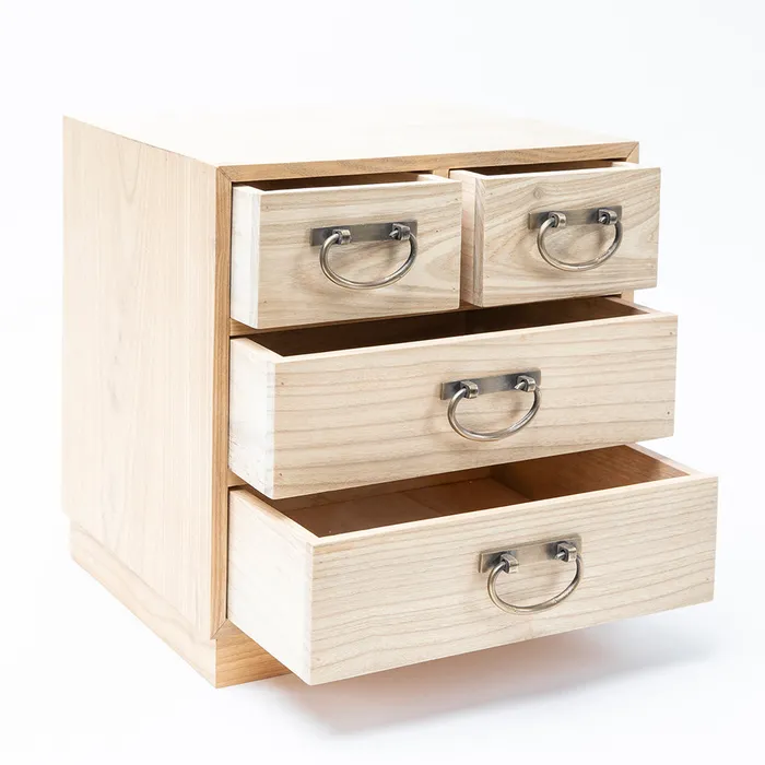 Garden of Buddhas Necklaces Four Drawer Japanese Tansu