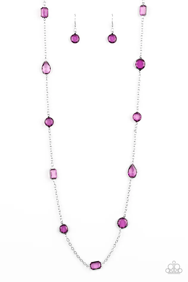 Glassy Glamorous Purple Paparazzi Accessories Earrings