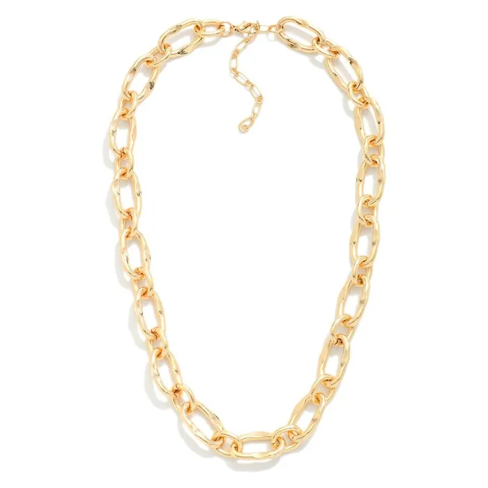 Gold Tone Paper Clip Chain Link Necklace Gold Judson Necklaces