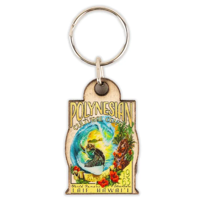 GREATMOUNTAINWE Rings Polynesian Cultural Center Honu Surfing Wood Key RingFob