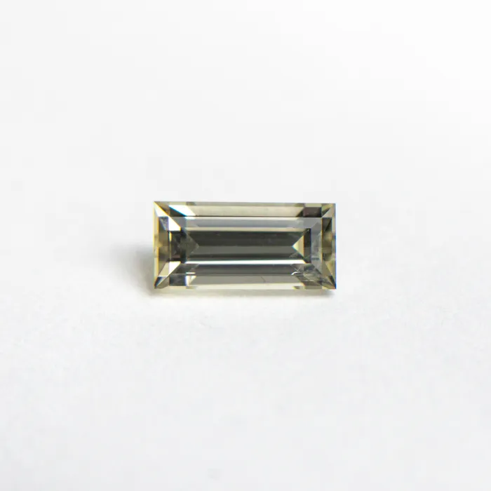 Green Step Cut Sapphire 074ct Baguette Misfit Gems Rings