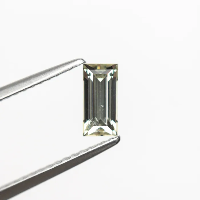 Green Step Cut Sapphire 074ct Baguette Misfit Gems Rings