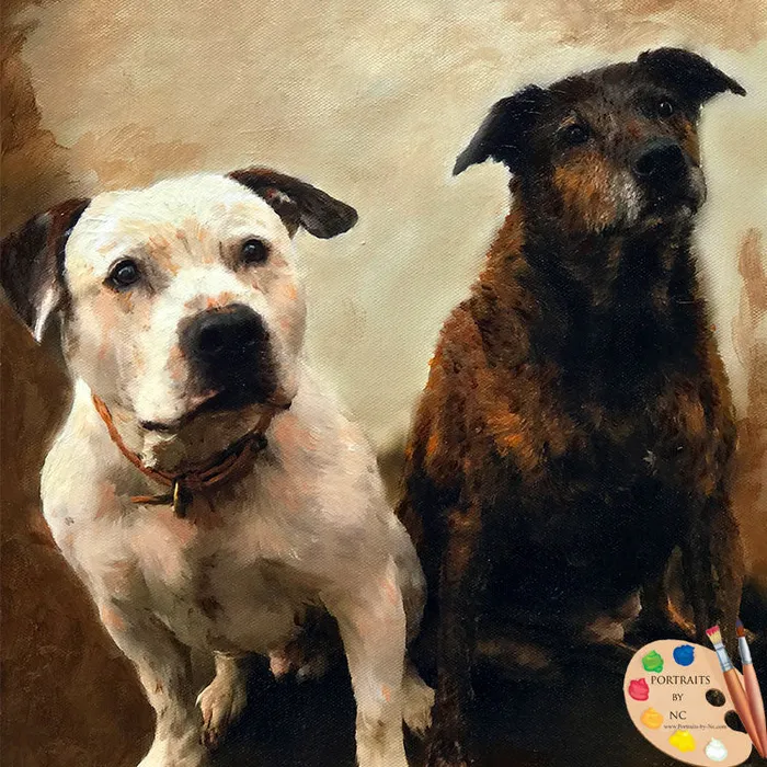 Group Dog Oil Portrait Bulldogs Portraits by NC Earrings