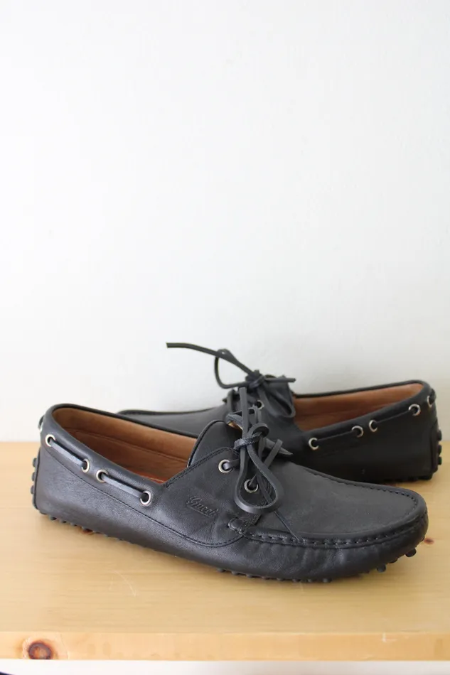 Gucci Rings Gucci Black Leather Driver Shoe Loafer Size 7