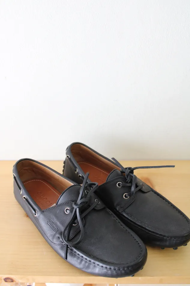 Gucci Rings Gucci Black Leather Driver Shoe Loafer Size 7