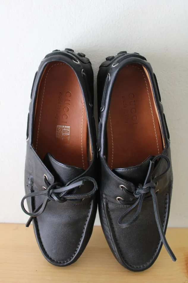 Gucci Rings Gucci Black Leather Driver Shoe Loafer Size 7