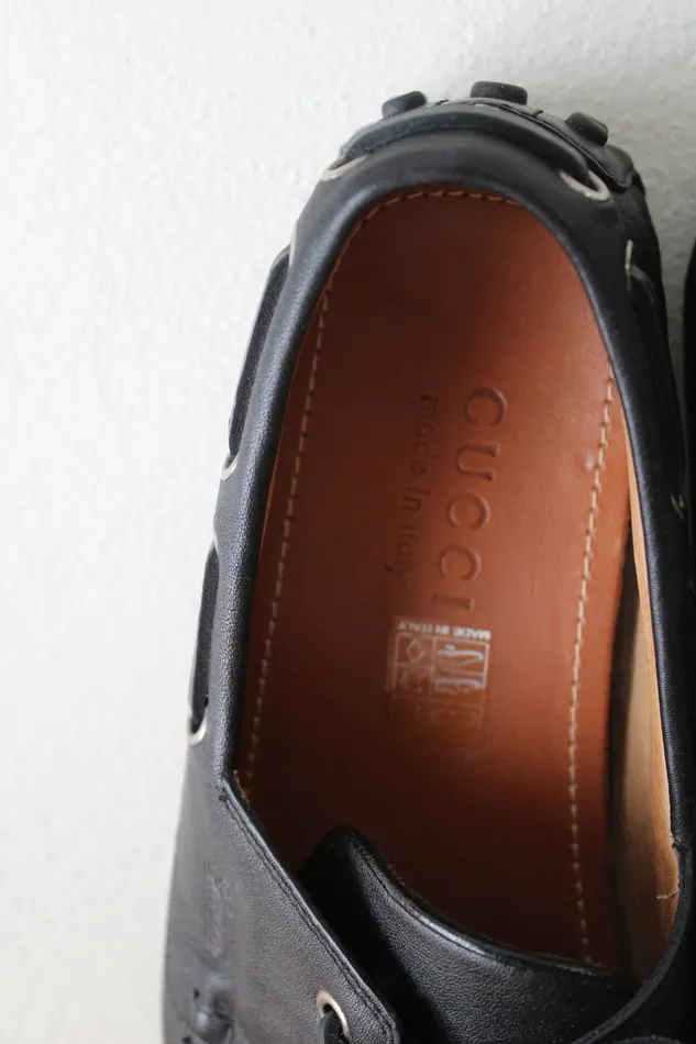 Gucci Rings Gucci Black Leather Driver Shoe Loafer Size 7