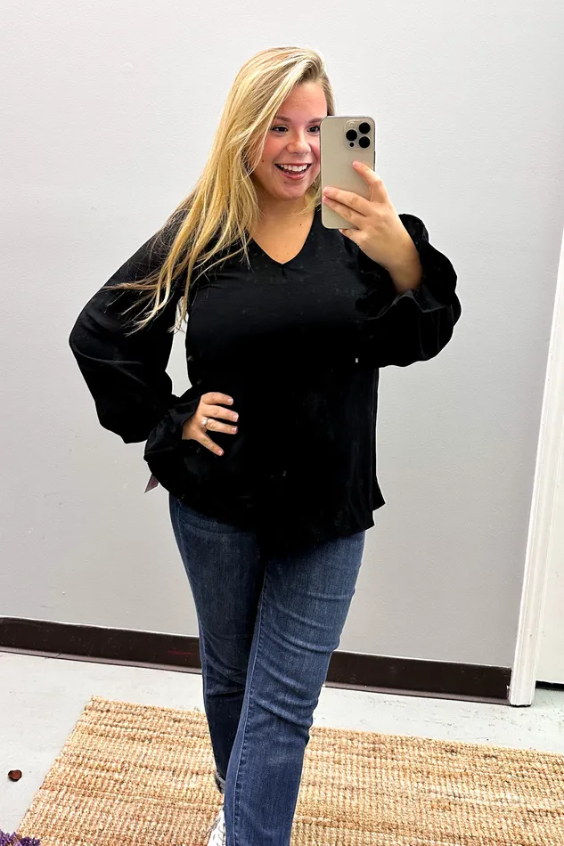 Haptics Earrings Back To Work Top Black