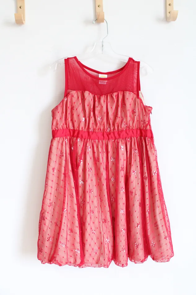 Harajuku Mini Red Tulle Overlay Sequined Dress Youth XL 1416 Harajuku Mini Earrings Harajuku Mini Red Tulle Overlay Sequined Dress Youth XL 1416 Harajuku Mini Earrings