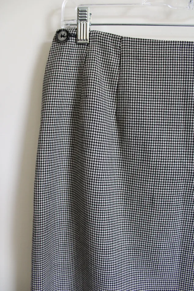 Harve Benard Vintage Harve Benard Wool Black Houndstooth Skirt 10 Petite Rings