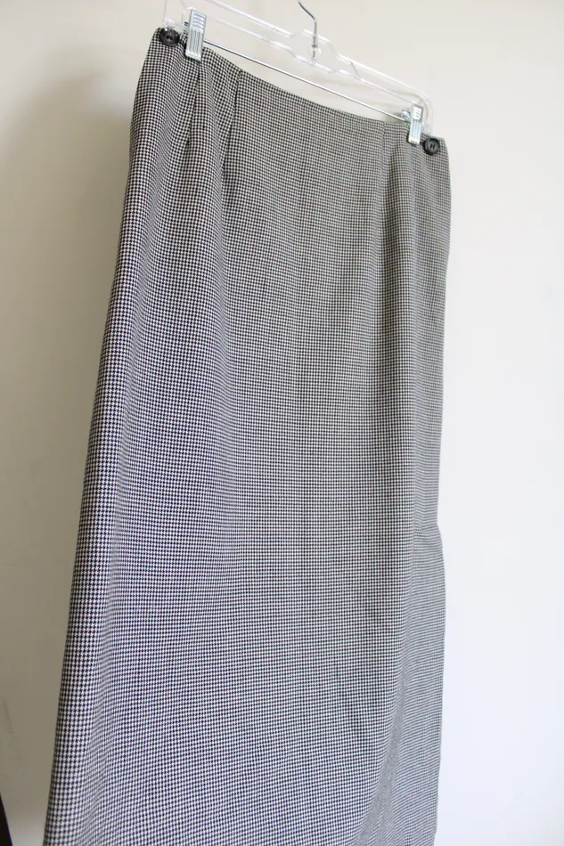 Harve Benard Vintage Harve Benard Wool Black Houndstooth Skirt 10 Petite Rings