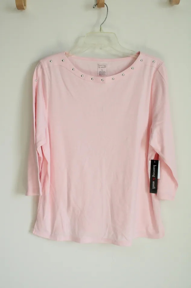 Hasting Smith Necklaces NEW Hasting Smith Light Pink Long Sleeved Shirt L