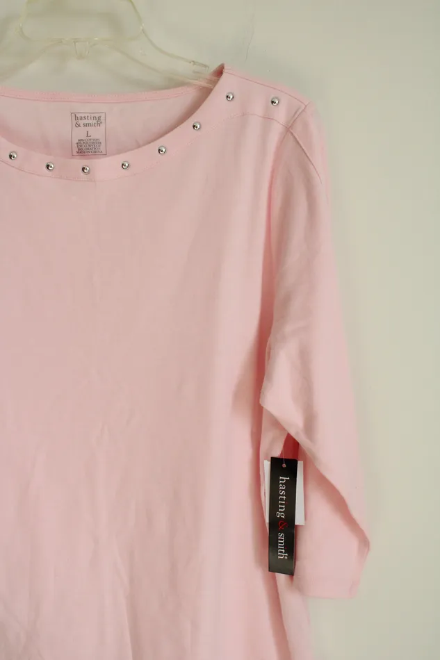 Hasting Smith Necklaces NEW Hasting Smith Light Pink Long Sleeved Shirt L