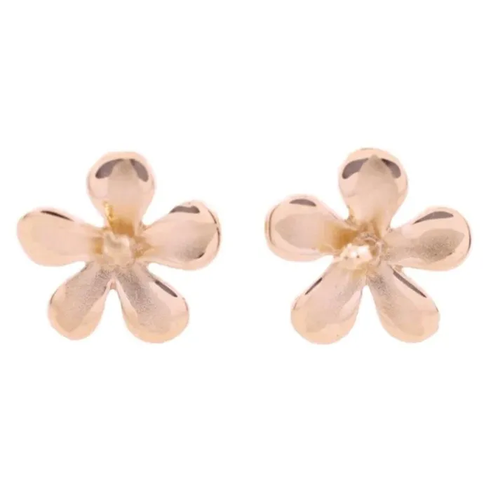 Hawaiianmade 14K Gold Hibiscus Earrings Island Fine Jewelry Earrings