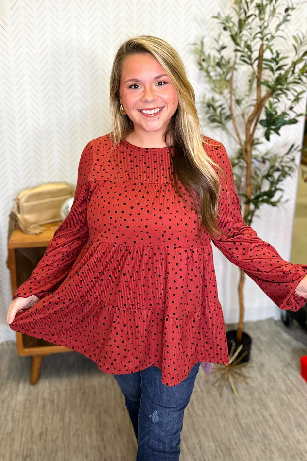 Heimish Little Things Spotted Tiered Top Marsala Necklaces