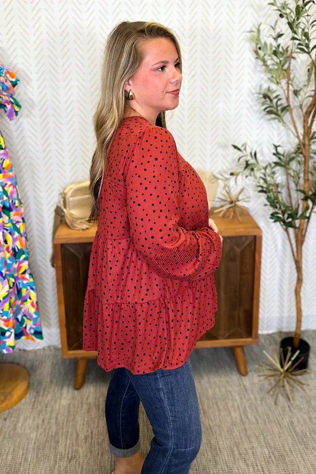Heimish Little Things Spotted Tiered Top Marsala Necklaces
