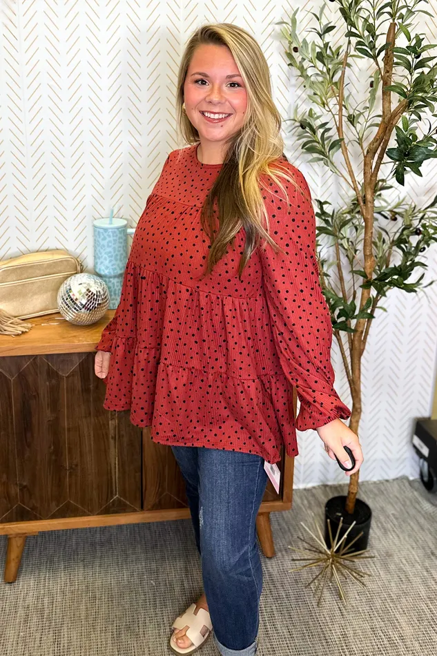 Heimish Little Things Spotted Tiered Top Marsala Necklaces