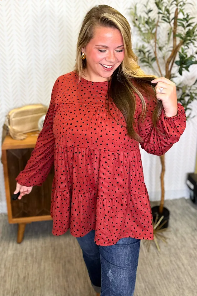 Heimish Little Things Spotted Tiered Top Marsala Necklaces