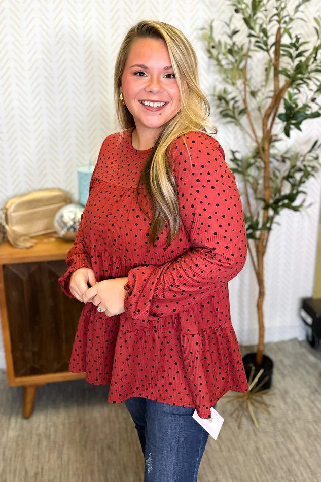 Heimish Little Things Spotted Tiered Top Marsala Necklaces