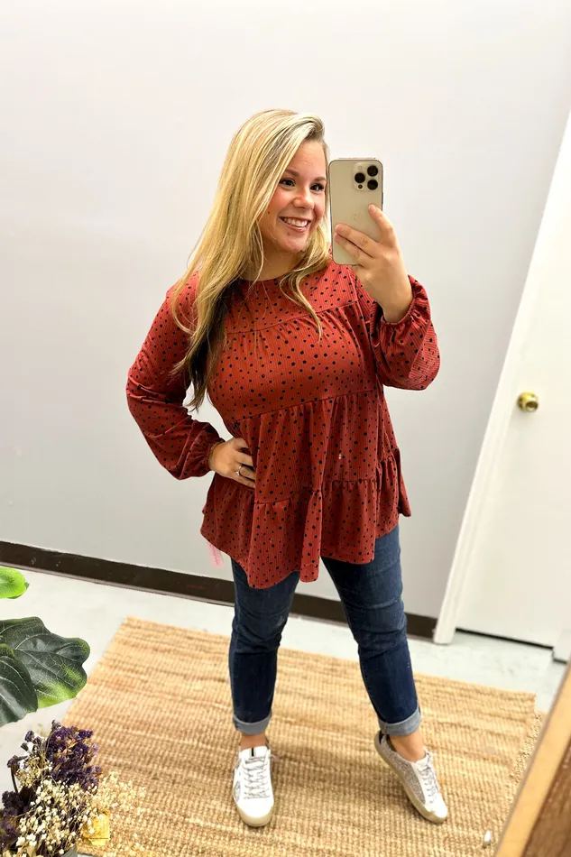 Heimish Little Things Spotted Tiered Top Marsala Necklaces