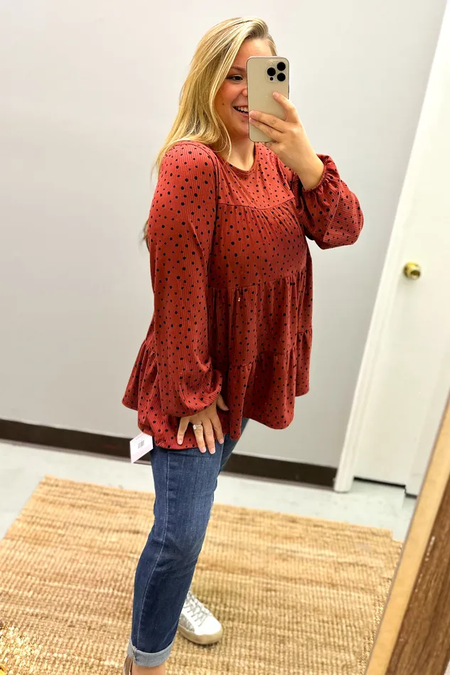 Heimish Little Things Spotted Tiered Top Marsala Necklaces