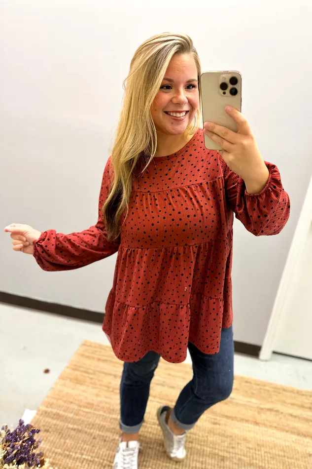 Heimish Little Things Spotted Tiered Top Marsala Necklaces