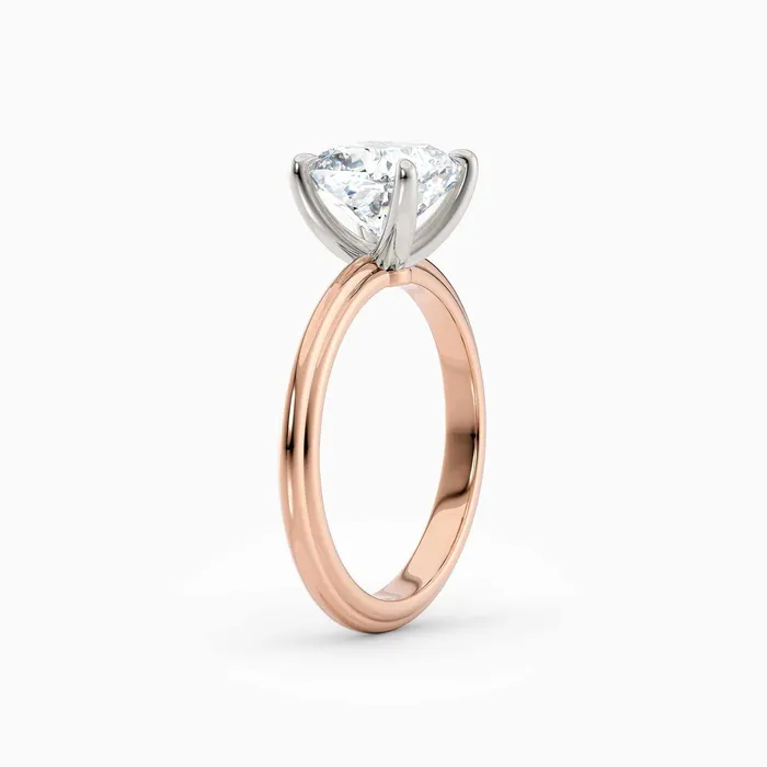 Honey Jewelry Co Rings Abby Cushion Solitaire Tapered Band Engagement Ring