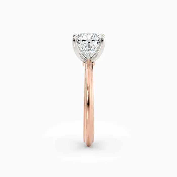 Honey Jewelry Co Rings Abby Cushion Solitaire Tapered Band Engagement Ring