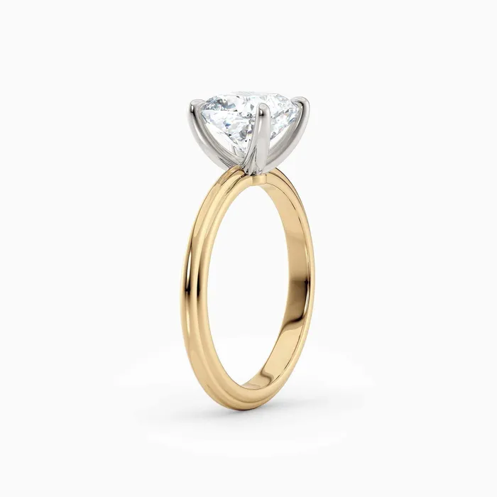 Honey Jewelry Co Rings Abby Cushion Solitaire Tapered Band Engagement Ring