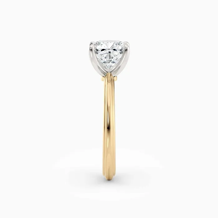 Honey Jewelry Co Rings Abby Cushion Solitaire Tapered Band Engagement Ring