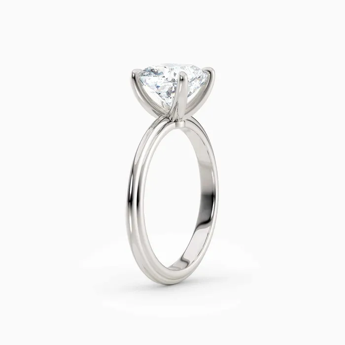 Honey Jewelry Co Rings Abby Cushion Solitaire Tapered Band Engagement Ring