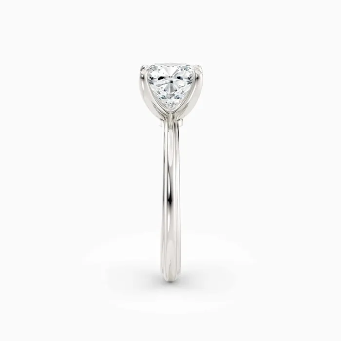 Honey Jewelry Co Rings Abby Cushion Solitaire Tapered Band Engagement Ring