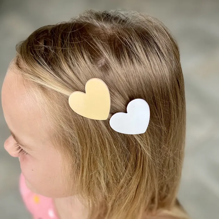 iszi ONLINE Girls Heart Hair Clips Yellow and white Necklaces