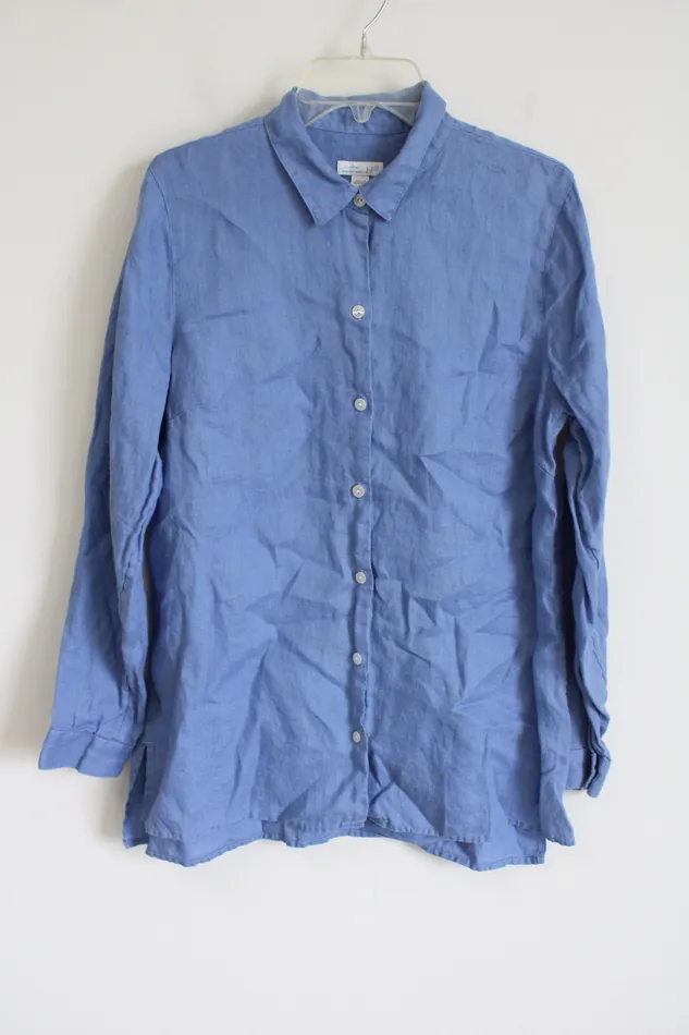 JJill Love Linen Essential Shirt Blue Top S JJill Rings