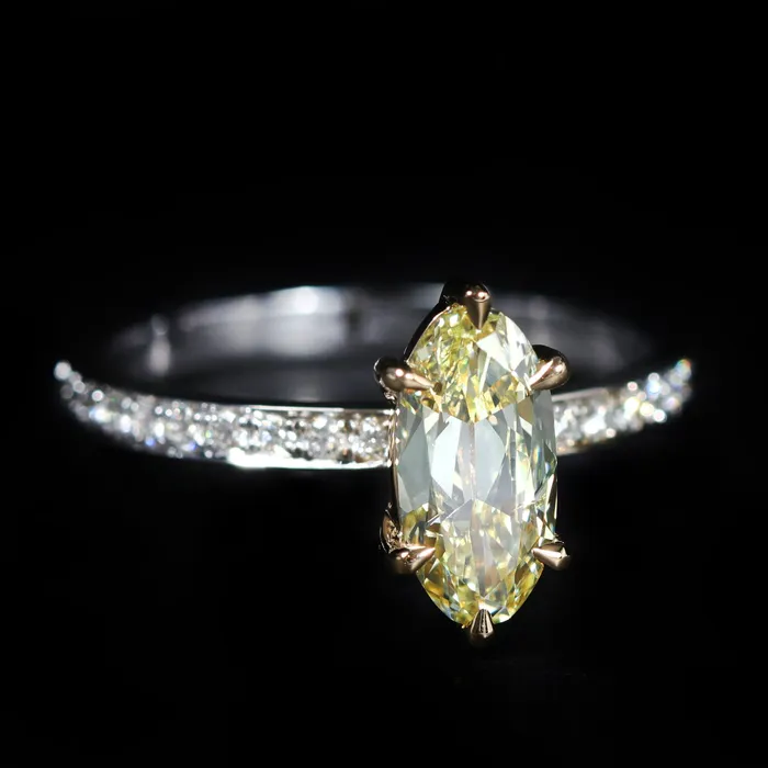 JS Simmons Diamond Consultants Rings 18K White Gold Yellow Gold 102 Carat Fancy Light Yellow Diamond Engagement Ring JS Simmons Diamond Consultants Rings 18K White Gold Yellow Gold 102 Carat Fancy Light Yellow Diamond Engagement Ring