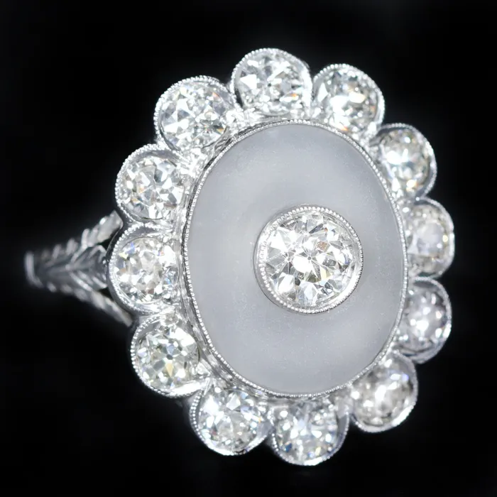 Jack Pritchard Rings Estate 168 CTW Old European Cut Diamond Rock Crystal Ring Jack Pritchard Rings Estate 168 CTW Old European Cut Diamond Rock Crystal Ring